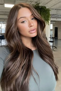 Low Contrast Brunette, Dark Blonde Wedding Hair, Khloe Brown Hair, Lightening Dark Brown Hair, Hair By Chrissy Brunette, Burnett Hair Color Ideas For 2024, Solid Brown Hair, Level 5 Hair, Chestnut Brown Hair With Highlights