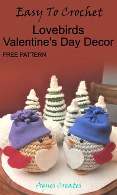 Make an Easy Crochet Lovebirds Cake Stand Décor - Agnes Creates