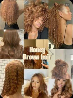 Brown Blonde Black Women, Brown Hair Colors Honey, Honey Brown Color Hair, Sandy Hair Black Women, Cinnamon Brown Natural Hair, Light Brown Hair Black Women Curls, Hair Color Idea For Black Women, Colored Hair Ideas For Curly Hair