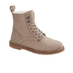 Birkenstock Bryson Narrow Mid Boot (Women) - Beige Taupe Nubuck/Natural Shearling Boots - Casual - Mid - The Heel Shoe Fitters