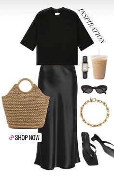 Chill Style Outfits, Black Tank Top Outfit Aesthetic, Casual Black Skirt, Langer Rock, Wardrobe Outfits, Cooler Look, Causual Outfits