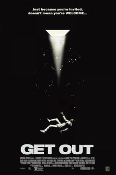 the movie poster for get out with an image of a man falling off his feet