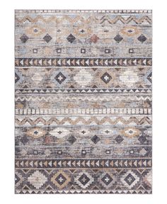 an area rug with different colors and patterns