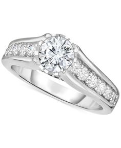 a white gold ring with diamonds on it