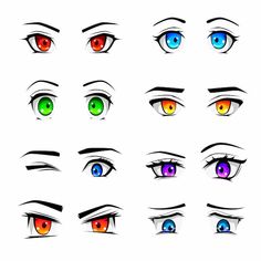 an image of different colored eyes