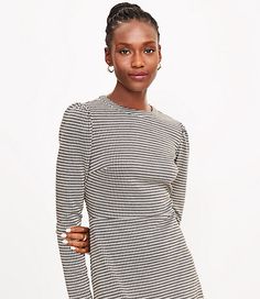 In a soft knit that effortlessly flatters, this fit-and-flare dress with ruffle and flounce is an everyday answer to polished chic. Round neck. Long sleeves. Back zip. Loft Houndstooth Ruffle Trim Dress Size 14 Houndstooth Check Women's by Loft Size Regular - 14 Houndstooth Check Women's Fit, &, Flare, Dresses, Everyday, 72%, Polyester, 26%, Rayon, 2%, Spandex, Machine, Washable Dresses Everyday, Flare Dresses, Ruffle Trim Dress, Trim Dress, Size 16 Dresses, Fit And Flare Dress, Ruffle Trim, Soft Knits, Flare Dress