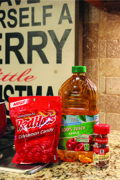 the ingredients are sitting on the kitchen counter ready to be used for making an apple cider