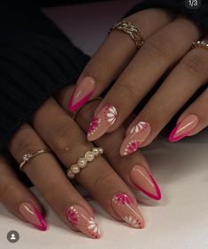 Shape Nails, Almond Shape Nails, Almond Acrylic Nails, Almond Shape, Summer Acrylic Nails, Trendy Designs, Funky Nails