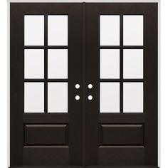 Need a new front door? Save 30-70% at Houston Door Clearance Center. Hundreds of discount fiberglass doors to choose from. Buy cheap new door today! 96 In Black Double Door Entryway, Double Front Doors With Glass Panels, Fiberglass Double Entry Doors, Steel Patio Doors, Basement Door, Double Front Entry Doors, Double Door Entryway, Basement Doors, New Front Door