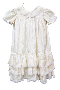 This is an absolutely stunning ivory colored christening gown. The detail on this is exquisite. There is no size marked on the dress but it measures 24" from the back collar to the bottom of the tail and is about 13" from armpit to armpit. The gown is in excellent antique condition. Please see all the photos for details on both the design and condition. Christening Gown, Christening Gowns, Antique Lace, Gown Dress, Ivory Lace, Ivory Color, Friends In Love, Christening