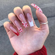 Red Acrylic Nails, Drip Nails, Uñas Acrilicas, Funky Nails, Pretty Acrylic Nails, Valentines Nails