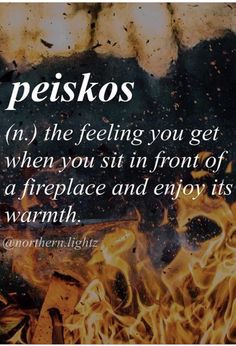 a fire with the words pesikos in english and an image of flames