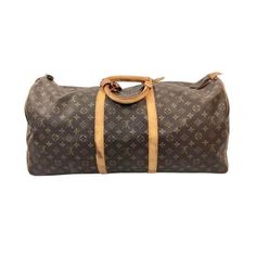 Timeless early 20th century Louis Vuitton Keepall travel Bag in classic monogrammed leather. Gold brass hardware, padlock and leather trim/tag all have the unique Louis Vuitton monogram. No key available.  Has double leather handles, 4.75" drop. Lightweight overnight or weekender bag. Rectangular Monogram Canvas Bag With Lock, Travel Duffle Bag With Leather Handles And Monogram Canvas, Rectangular Monogram Canvas Duffle Bag For Everyday, Vintage Monogram Canvas Travel Bag, Monogram Canvas Travel Bag, Rectangular Monogram Canvas Duffle Bag, Luxury Bag In Monogram Canvas With Brass Hardware, Luxury Monogram Canvas Duffle Bag, Rectangular Monogram Canvas Travel Bag