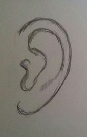 a drawing of a pair of earphones on a piece of paper that is drawn in pencil