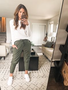 Womens Active Wear Outfits Casual, Active Pants Outfit, Joggers Outfit Midsize, Army Green Jogger Pants Outfit, Target Athleisure Outfits, Teacher Joggers Outfit, Workout Pants Outfit Casual, Sweater Joggers Outfit, Mom Jogger Outfit