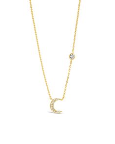 Capture the shimmering magic of the night sky with this beautiful Crystal Crescent Moon Necklace! Crafted with CZ stones and sparkling charisma, this dazzling piece is a surefire way to fill your look with an out-of-this-world charm. Materials: 14K gold ﻿or﻿﻿ rhodium plated brass, cubic zirconia Features: Measures 16" with 2" extender, 0.4" pendant, 0.2" bezel stone, 1mm-4mm CZ stones, Lead & Nickel free, lobster clasp Crescent Moon Necklace Gold, Solid Gold Bracelet, Crescent Moon Necklace, Statement Drop Earrings, Mens Accessories Jewelry, The Night Sky, Pearl Earrings Dangle, Earring Sale, Sterling Silver Hoops