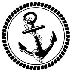 an anchor and rope in a circle