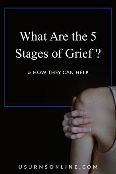 a woman with her hand on her shoulder and the words, what are the 5 stages of