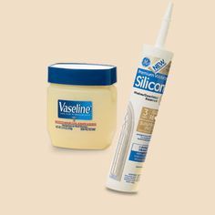 a bottle of vaseline and a container of cream