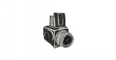 a drawing of an old fashioned camera