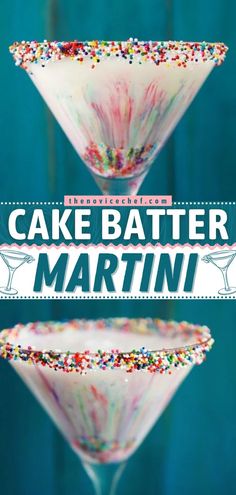 Cake Batter Martini, summer cocktails, alcoholic drinks Cake Vodka Cocktails, Birthday Cake Vodka Recipes, Sprinkle Cocktails, Birthday Cake Martini Recipe, Birthday Cake Drink Alcohol, Birthday Cake Vodka Drinks, Fun Mixed Drinks Alcohol Girls Night, Birthday Martini Recipe, Birthday Themed Cocktails