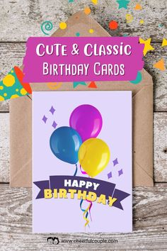 Preview Image of Cute and Classic Printable Birthday Card - Free Download