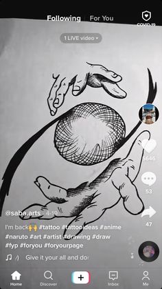 an image of someones drawing on their phone with the caption's name below it