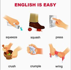 english is easy poster with different types of words and their meaning in the pictures below