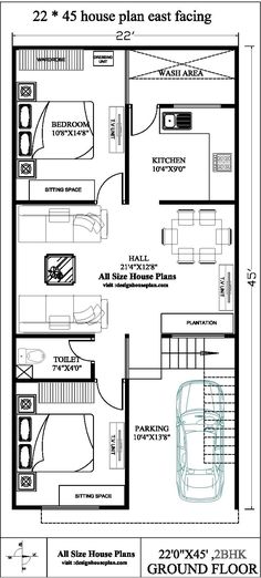 two story house plan with garage and living room