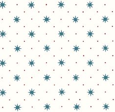 blue and red snowflakes are on a white background with dots in the shape of stars