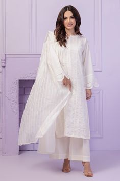 Luxury Pakistani Salwar Kameez Chikankari Party Wear Salwar Suit Pakistani Chikankari Suits, Elegant Designer Mulmul Palazzo Set, Elegant Mulmul Palazzo Set With Dupatta, Elegant Festive Traditional Wear With Cutwork, Festive Palazzo Set With Straight Kurta And Cutwork, Festive Palazzo Set With Cutwork And Straight Kurta, Elegant White Cambric Palazzo Set, Festive Chanderi Salwar Kameez With Cutwork, Elegant Georgette Salwar Kameez With Naqshi