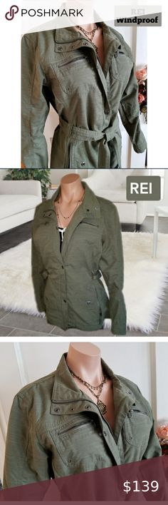 REI Women's Trench Coat 💖 NWOT Size: L NWOT!💖 REI Women's Trench Coat. Super stylish urban Windproof and water resistant breathable belted REI jacket. Ultralight windproof adds core warmth without bulk. Retailed $159.00 Lightweight 100% nylon shell is treated with a durable water repellent (DWR) to shed light rain. Looks so sharp! 4 ip exterior pockets plus 4 internal spacious pocket for all essentials 21.5" across the armpits laying flat 27" total length Size Large REI Jackets & Coats Spring Trench Coat, Spring Trench, Rei Jacket, Rei Jackets, Women's Trench Coat, Rains Long Jacket, Blue Puffer Jacket, Black Fleece Jacket, Waterproof Rain Jacket