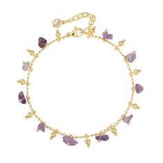 PRICES MAY VARY. BRACELET SIZE-7"+1.5" extender, 14K plated gold. This unique design bracelet is fashionable everyday jewelry, We believe that this beautiful bracelet will bring you an exquisite experience PURPLE STONE CHARM. A stunning fusion of gold and purple stones adorning this bracelet, creates a regal and captivating aesthetic. Each stone within the bracelet showcases its unique shade and sparkle, catching the light with every movement HIGH-QUALITY MATERIAL. This dainty gold bracelet is n Purple And Gold Bracelets, Adjustable Gold Plated Chain Charm Bracelet, Adjustable Gold-plated Chain Charm Bracelet, Adjustable Gold Crystal Chain Bracelet, Gold Charm Bracelet With Adjustable Chain For Jewelry Making, Adjustable Yellow Gold Dangle Charm Bracelet, Purple Jewelry Bracelet With Adjustable Chain, Gold Plated Charm Bracelet With Extender, Adjustable Gold Plated Chain Bracelet