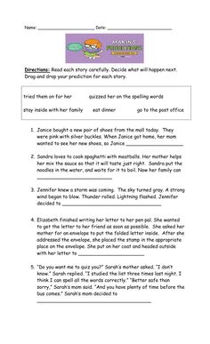 the worksheet for reading and writing in an english language, with pictures on it