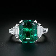 Queens Jewels, Emerald Ring Vintage, Emerald Cut Diamond Ring, Emerald And Diamond Ring, Green Gem, Platinum Diamond Rings, Color Stones