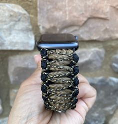 "FREE USPS PRIORITY MAIL SHIPPING FOR DOMESTIC US ORDERS (Includes U.S. Military APO/FPO Address Overseas) Thank you for visiting our shop \"Cording 2U\". A veteran owned business. Handcrafted Paracord wearables customized \"According To You\". Handcrafted with 100% Nylon Paracord \"MADE IN USA\" Our Products include: 🔹Custom handcrafted watch bands according to your wrist size, style, and color of choice. If you don't see it in our page yet, please contact us and we can discuss your options. ? Handmade Adjustable Apple Watch Band, Adjustable Black Watch Bands For Customization, Custom Black Outdoor Watch Bands, Outdoor Apple Watch Band, Paracord Apple Watch Band, Customizable Adjustable Apple Watch Band For Outdoor, Handmade Black Apple Watch Band For Outdoor, Custom Black Apple Watch Band With Bracelet Strap, Adjustable Customizable Black Apple Watch Band