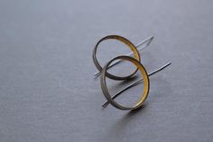 Modern Hoop Earrings- silver and gold- minimalist earrings, long hoop earrings, contemporary drop ea Modern Yellow Earrings For Everyday Wear, Modern Yellow Earrings For Everyday, Gold Minimalist Earrings, Modern Hoop Earrings, Small Drop Earrings, Minimalist Earrings Gold, Cube Necklace, Stick Earrings, Hoop Earrings Silver