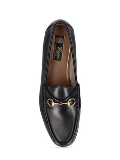 20mm Heel. Leather upper. Slip-on. Gold-colored metal detail Gucci Horsebit Loafers, Canvas Loafers, Gucci Loafers, Versace Brand, Gucci Horsebit, Loafer Slippers, Metal Detail, Gold Shoes, Flat Espadrilles