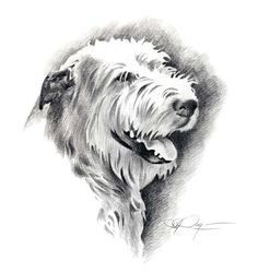 a black and white drawing of a dog