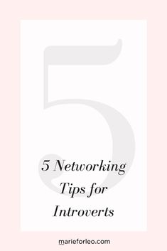 the text 5 networking tips for innovants on top of a pink and white background