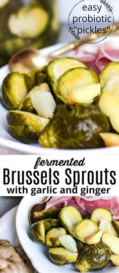 an image of brussel sprouts with garlic and ginger