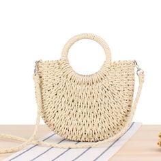 Special Design: This straw handbag is hand-crafted Color:Camel,Beige Main Material: Straw Decoration: Hollow Out Item Type: Crossbody Bag Style: Straw bags Its Exquisite Design Is Sure To Bring Lots of Attention Whether You Are on The Beach or Walking Down The Street. Suitable for The Crowd: Office Workers,students, Teenagers Straw Purse, Straw Beach Bag, Woven Handbags, Straw Handbags, Rattan Bag, Woven Tote Bag, Straw Bags, Top Handle Handbags, Unique Bags