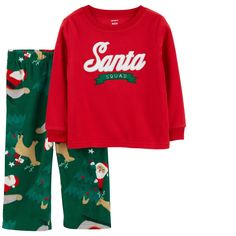 New With Tags ~ Never Worn Toddler Boys/Girls Carter's "Santa Squad" Fleece Pajama Set Sizes 2t, 3t, Or 4t Product Features Crafted In Plush Fleece, This 2-Piece Pj Set Is Extra Cozy! Matched Set Keeps Bedtime Dressing Easy. Carter's Polyester Is Flame Resistant. But Is It Chemically Treated? No Way! Carter's Cotton Pjs Are Not Flame Resistant. But Don't Worry! They're Designed With A Snug And Stretchy Fit For Safety And Comfort. Features: 2-Piece Set Long Sleeves Ribbed Neckline Covered Elastic Christmas Playtime Sets With Long Sleeves, Penguin Pajamas, Fleece Pjs, Baby Girl Sleepers, Cotton Pjs, Cat Pajamas, Christmas Pajama Set, Winter Pajamas, Footie Pajama