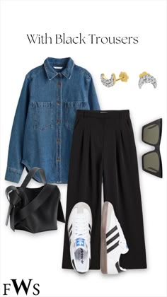 Looks Adidas, Samba Outfit, Casual Day Outfits, Looks Street Style, Stylish Work Outfits, Casual Chic Outfit, Mode Inspo, Pantalon Large, Casual Work Outfits