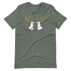 To hell with love. Bunny hungry! This t-shirt is everything you've dreamed of and more. It feels soft and lightweight, with the right amount of stretch. It's comfortable and flattering for both men and women. • 100% combed and ring-spun cotton (Heather colors contain polyester) • Ash color is 99% combed and ring-spun cotton, 1% polyester • Heather colors are 52% combed and ring-spun cotton, 48% polyester • Athletic and Black Heather are 90% combed and ring-spun cotton, 10% polyester • Heather Pr Funny Rabbit, Bunny T Shirt, Shirts Cute, Cool Graphic Tees, Prism Color, Ash Color, Graphic Tee Shirts, For Love, Shirt Online