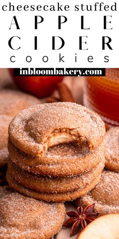 apple cider cookies stacked on top of each other