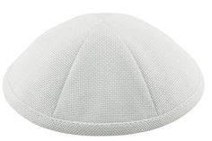 Burlap Kippah lined with a white lining and made with six panels. They have an eyelet in the lining for a clip to keep your kippah in place. Complimentary silver or gold clips are provided at your request. Personalization is included with up to six lines in gold, gray or black ink. Please contact us for quantities of more than 10 dozen. Please look for more listing for additional colors. Contact us for expedited shipping and processing. White Fitted Six-panel Hats, White Ceremonial Cap, Traditional White Wedding Hat, Classic White Hats For Church, Elegant White Flat Cap, Navy Blue Linen, Gold Clips, Wedding Bar, Bat Mitzvah