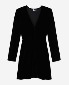 Short black velvet dress | The Kooples - US Short Black Velvet Dress, Black Velvet Dress, The Kooples, Modern Outfits, Cotton Velvet, Plain Black, Velvet Dress, Black Velvet, Ready To Wear