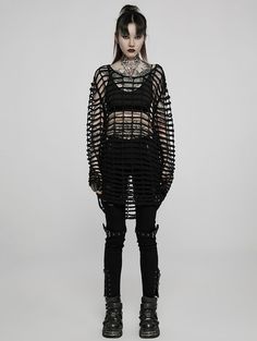 Black Gothic Oversize Mesh Loose Long Sweater for Women#gothicsweater #grungesweaters #longgothicsweater #blackgothicsweater #gothicsweaterforwomen #transparentgothicsweater Long Sweaters For Women, Long Sweater, Long Sweaters, Soft Knits, Pretty Things, Knitted Fabric