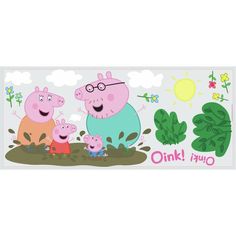 peppa pig family wallpaper border